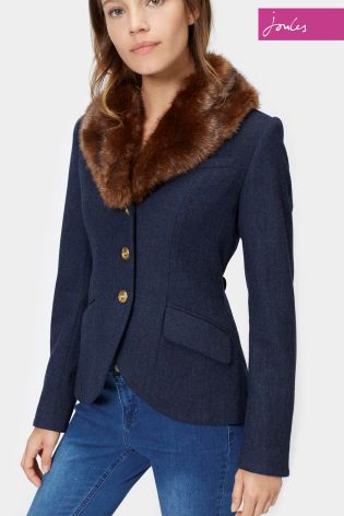Joules Willa Navy Tweed Jacket